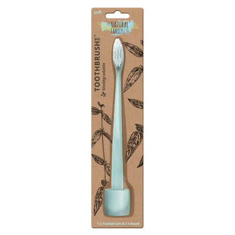 The Natural Family Co Bio Toothbrush Rivermint with Stand 1 ea