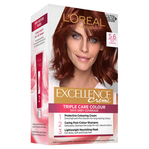 L'Oréal Paris Excellence Creme 5.6 Rich Auburn (100% Grey Coverage) 1 pack