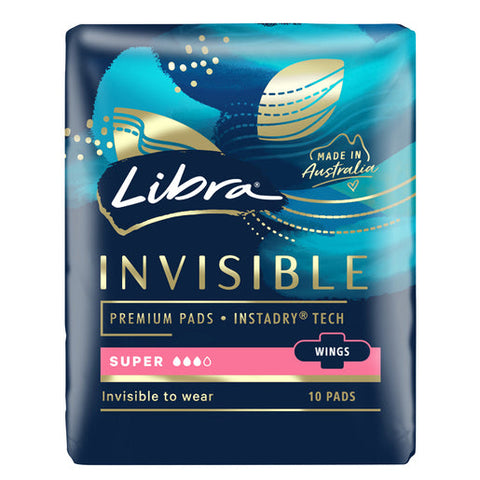 Libra Invisible Super Pads with Wings 10 pack