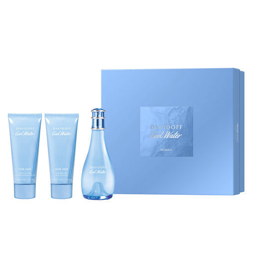 Davidoff Cool Water Woman EDT 100mL Gift Set 3 piece set