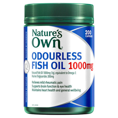 Nature's Own Fish Oil Odourless 1000mg with Omega 3 200 capsules