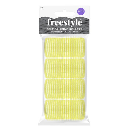 Freestyle Self Grip Rollers 32mm Yellow 4 pack