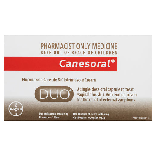 Canesoral Duo Fluconzole Capsule and Clotrimazole Cream 1 pack