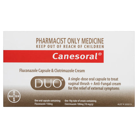 Canesoral Duo Fluconzole Capsule and Clotrimazole Cream 1 pack