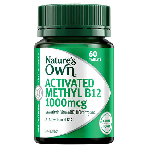 Nature's Own Activated Methyl B12 1000mcg with Vitamin B for Energy 60 tablets
