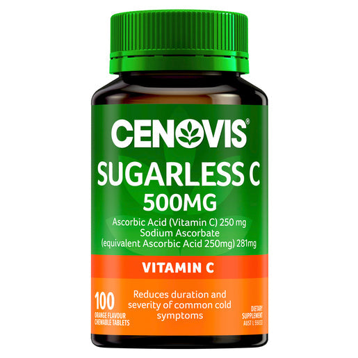 Cenovis Sugarless Vitamin C for Immune Support 500mg Orange Flavour 100 tablets