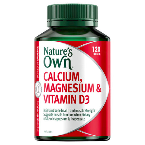 Nature's Own Calcium, Magnesium & Vitamin D for Bone + Muscle Health 120 tablets