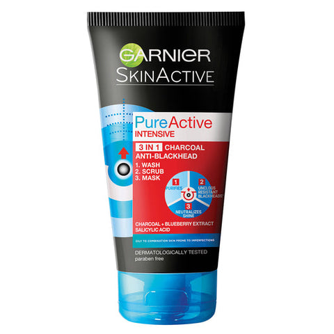 Garnier Pure Active Intensive 3 in 1 Charcoal 150 ml