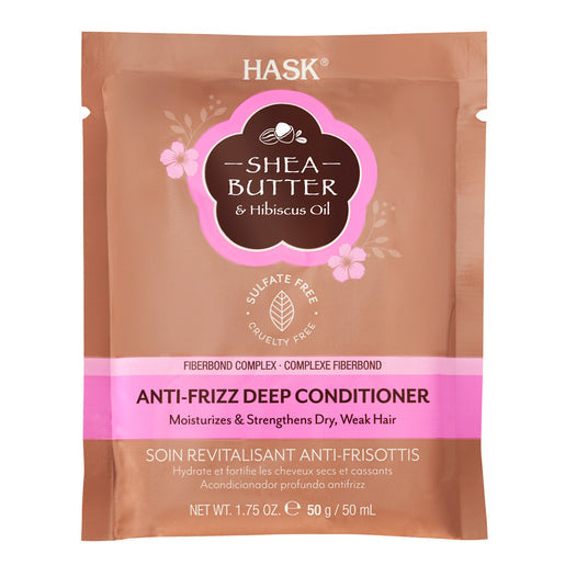 HASK Shea Butter & Hibiscus Oil Anti-Frizz Deep Conditioner Sachet 50 g
