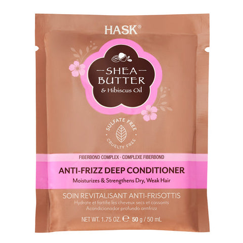 HASK Shea Butter & Hibiscus Oil Anti-Frizz Deep Conditioner Sachet 50 g