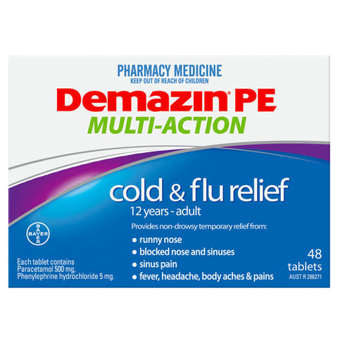 Demazin PE Multi-Action Cold & Flu Relief 48 tablets