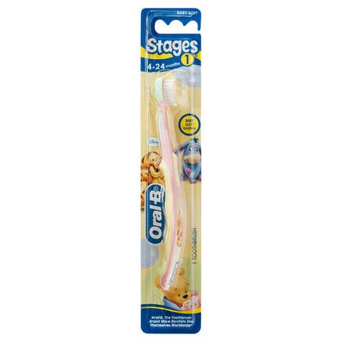 Oral-B Stages 1 Baby Pooh 4-24 Months Toothbrush Baby Soft 1 ea