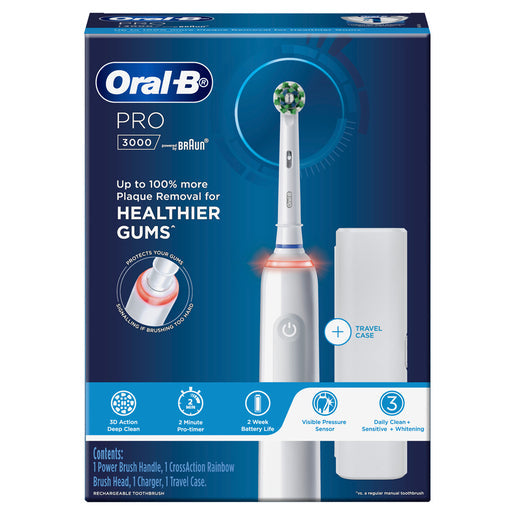 Oral-B Pro 3000 White Electric Toothbrush 1 ea