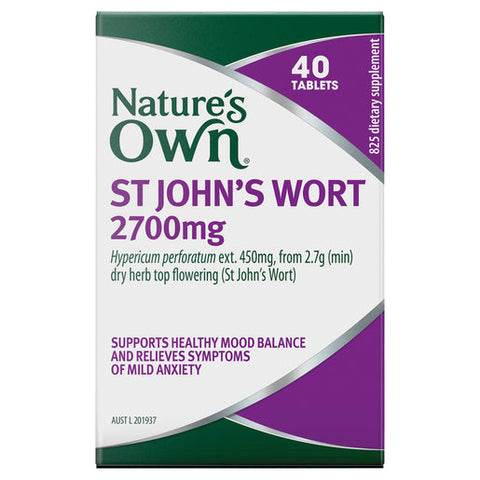 Nature's Own St John's Wort 2700mg for Healthy Mood Balance 40 tablets