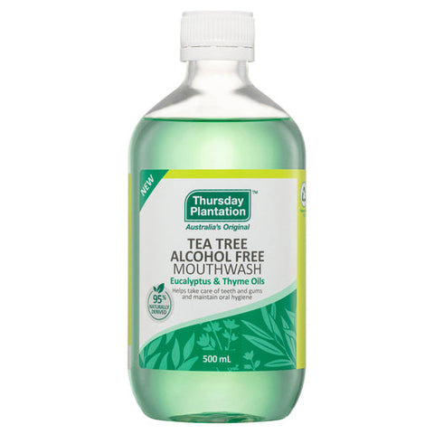 Thursday Plantation Tea Tree Alcohol Free Mouthwash Eucalyptus & Thyme Oils 500 ml