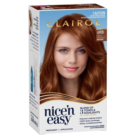 Clairol Nice 'N Easy 6RB Light Chestnut Brown Permanent Hair Colour 1 pack