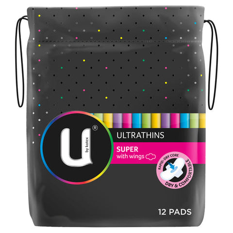 U By Kotex Super Ultrathin Pads 12 pack
