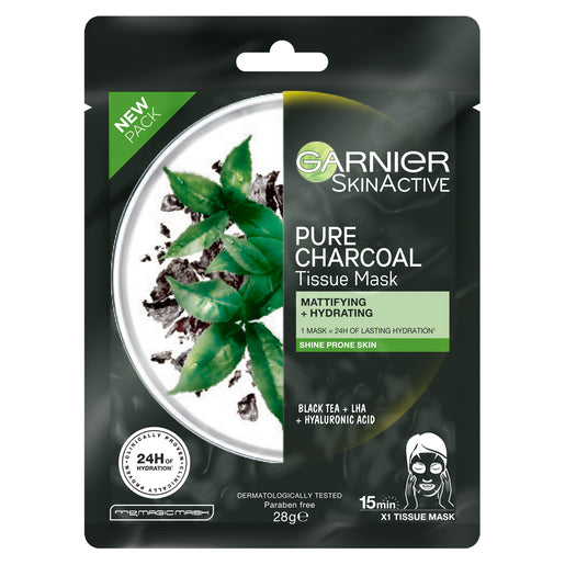 Garnier SkinActive Pure Charcoal Tissue Face Mask Black Tea 1 ea