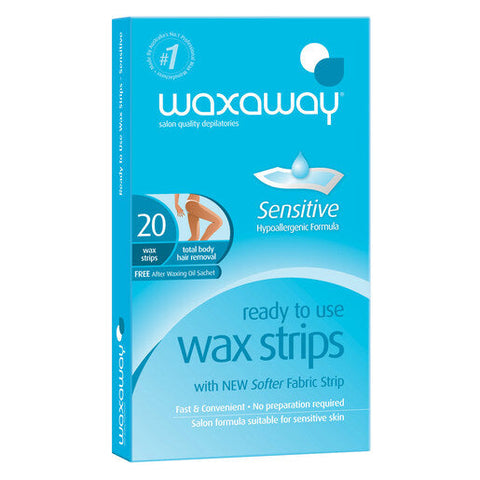 Waxaway Ready To Use Sensitive Wax Strips 20 pack