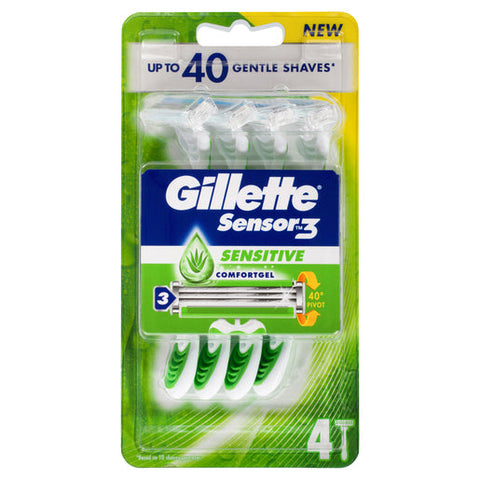 Gillette Sensor3 Sensitive Razors 4 pack