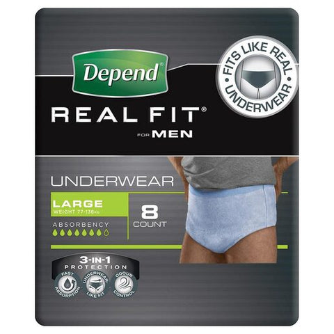 Depend Realfit Underwear for Men Large 8 pack