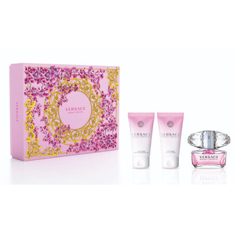 Versace Bright Crystal EDT 50mL Gift Set 3 piece set