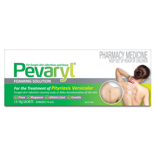 Pevaryl Foaming Solution 10g Sachet 3 pack