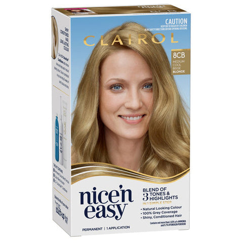 Clairol Nice 'N Easy 8CB Natural Medium Champagne Blonde Permanent Hair Colour 1 pack