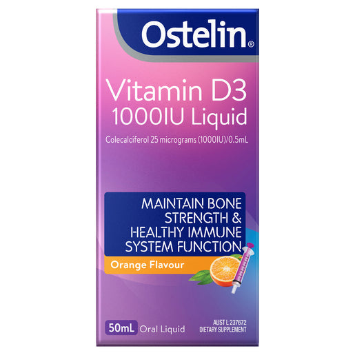 Ostelin Vitamin D 1000IU Liquid - D3 for Bone Health + Immune Support 50 ml