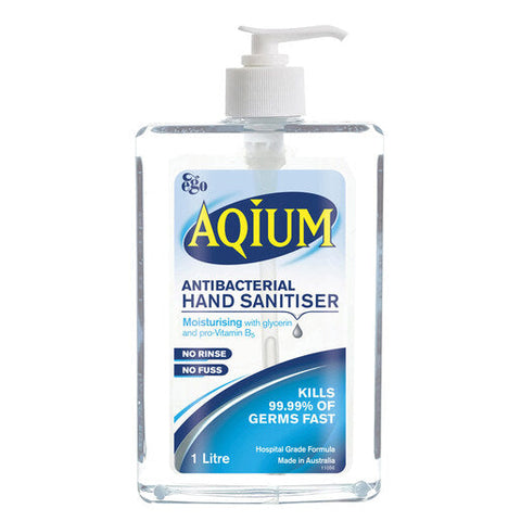 Ego Aqium Antibacterial Hand Sanitiser Gel 1 litre