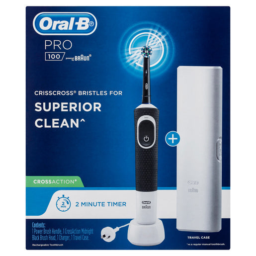 Oral-B PRO 100 Cross Action Power Toothbrush Black 1 ea