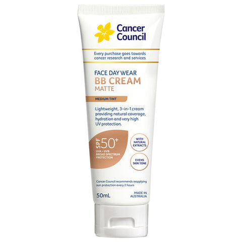 Cancer Council Face Day Wear BB Cream SPF 50+ Medium Tint 50 ml
