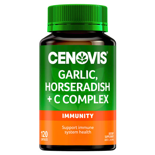 Cenovis Garlic, Horseradish + Vitamin C Complex for Immune Support 120 capsules