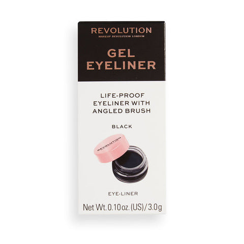 Revolution Gel Eyeliner Pot with Brush Black 3 g