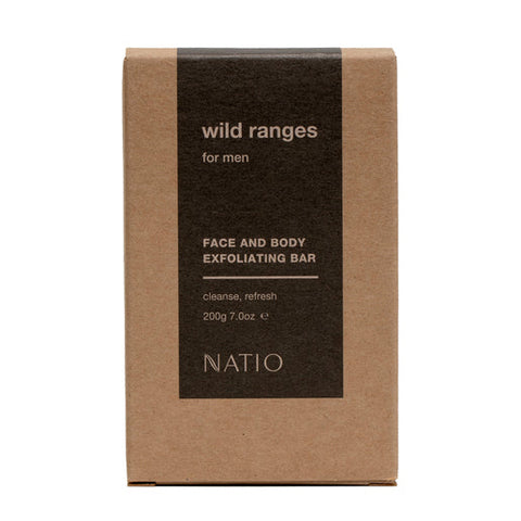 Natio wild ranges for men Face and Body Exfoliating Bar 200 g