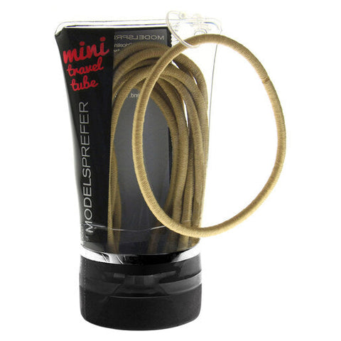 Models Prefer Mini Travel Tube Thin Super Stretch Hair Elastics Blonde 10 pack