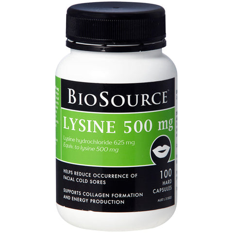 BioSource Lysine 500mg 100 capsules