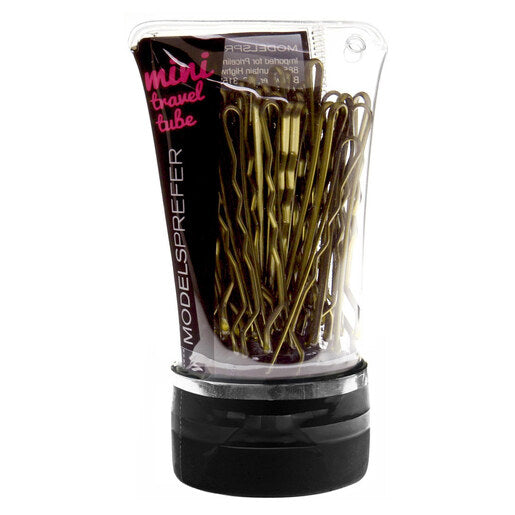 Models Prefer Mini Travel Tube Super Grip Bobby Pins Blonde 40 pack