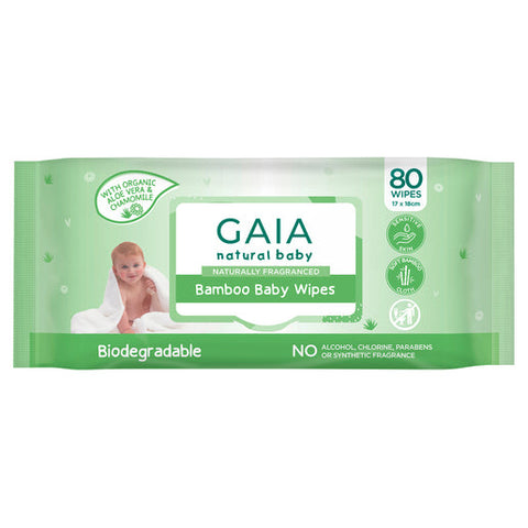 GAIA Natural Baby Bamboo Wipes 80 wipes