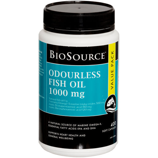 BioSource Odourless Fish Oil 1000mg 400 capsules