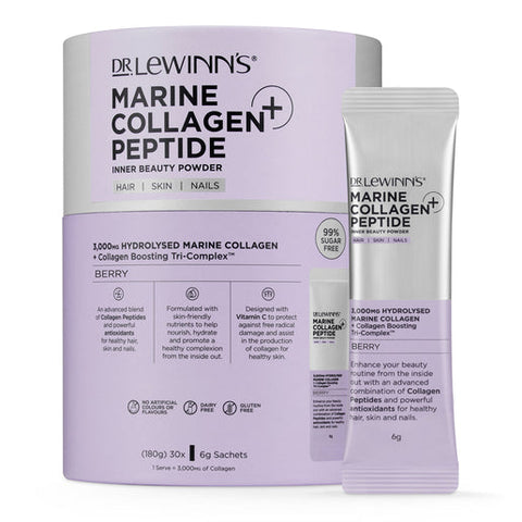Dr. LeWinn's Marine Collagen Peptide+ Inner Beauty Powder Berry 6g 30 pack