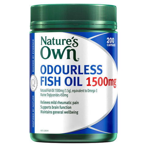 Nature's Own Fish Oil Odourless 1500mg with Omega 3 200 capsules