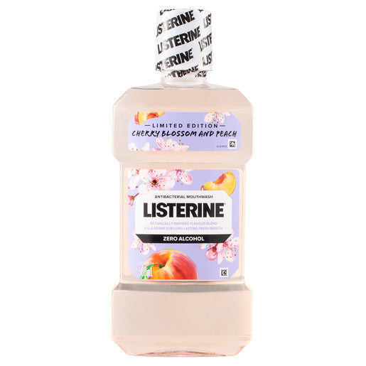 Listerine Antibacterial Mouthwash Cherry Blossom and Peach Limited Edition 500 ml