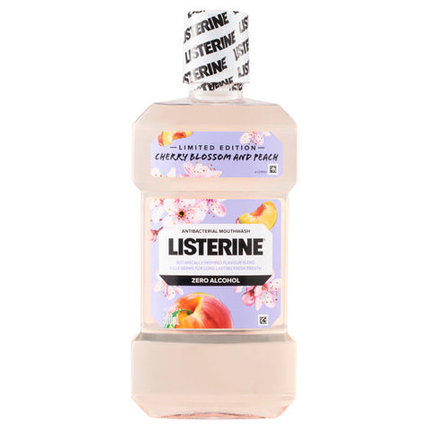 Listerine Antibacterial Mouthwash Cherry Blossom and Peach Limited Edition 500 ml