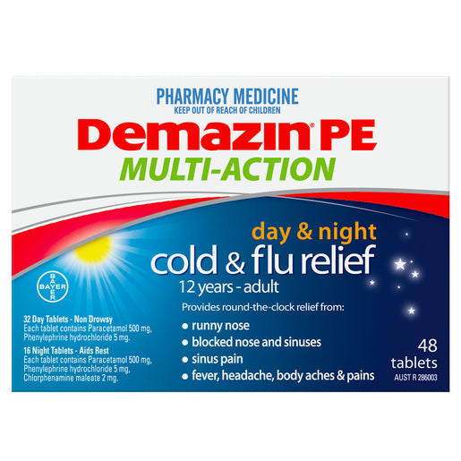 Demazin PE Multi-Action Cold & Flu Day & Night Relief 48 tablets