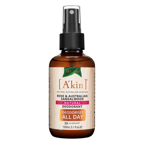 A'kin Rose & Australian Sandalwood Natural Deodorant Spray 150 ml