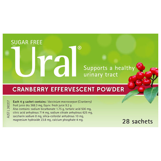 Ural Cranberry Flavour Effervescent Powder Sachets 28 pack