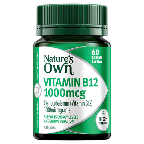 Nature's Own Vitamin B12 1000mcg with Vitamin B for Energy 60 tablets