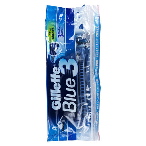 Gillette Blue3 Disposable Shaving Razor 4 pack