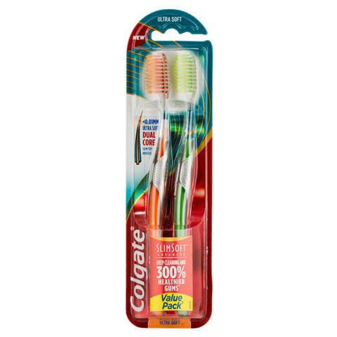 Colgate Slim Soft Advanced Ultra Soft Toothbrush 2 pack